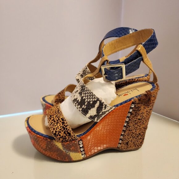 Lui Chung Animal Print Platform Sandals - Picture 5 of 9